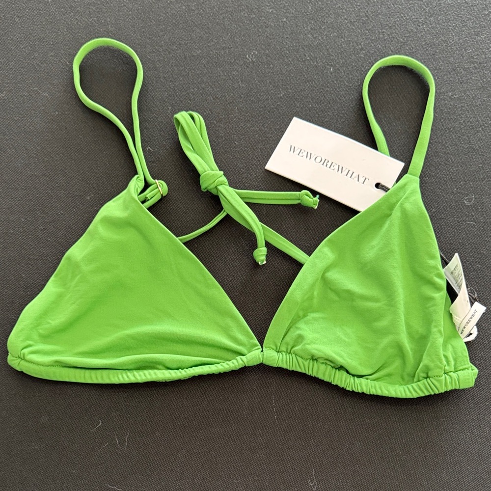 WeWoreWhat Palm Green Cooper Bikini top